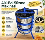 4’lü Bal Süzme Makinesi 430 Kalite Krom