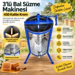 3’lü Bal Süzme Makinesi 430 Kalite Krom