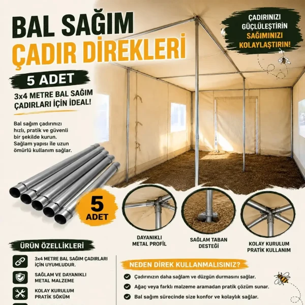 Bal Sağım Çadır Direkleri 4