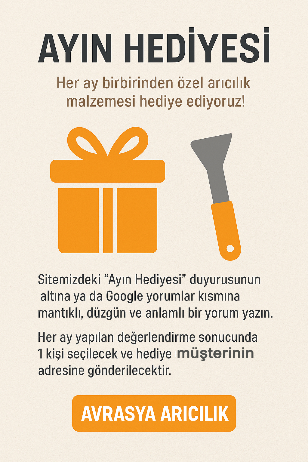 Ayın Hediyesi – Her Ay Bir Şans, Her Ay Bir Hediye! - Arıcılık Malzemeleri avrasya arıcılık ayın hediyesi