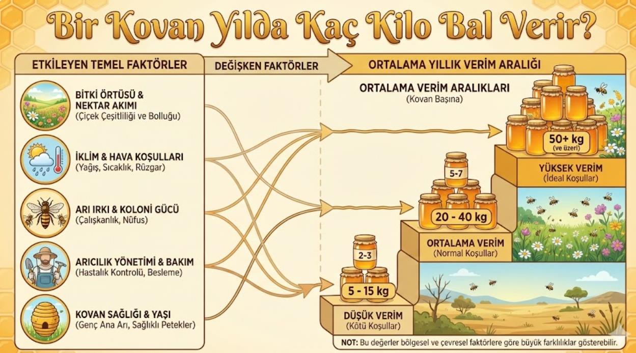 Bir Kovan Yilda Kac Kilo Bal Verir