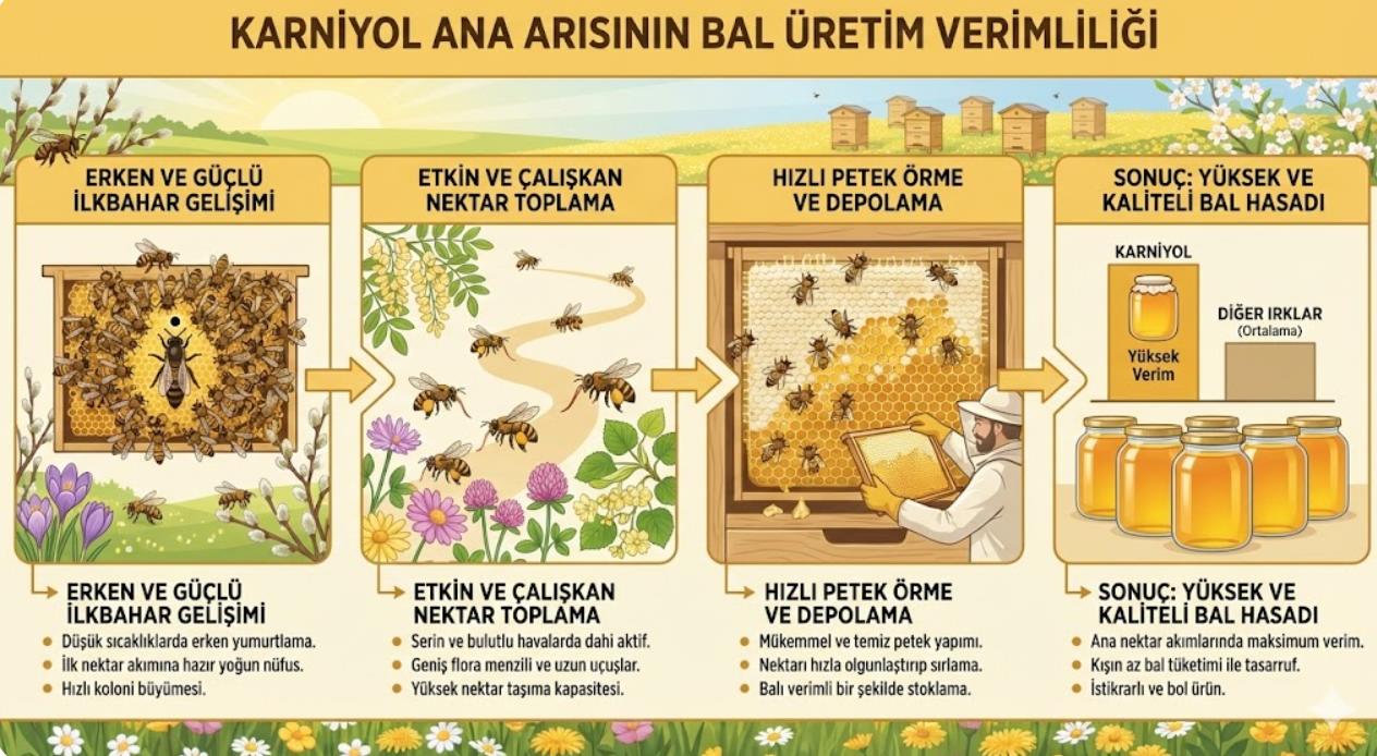 Karniyol Ana Arısının Bal Üretim Verimliliği